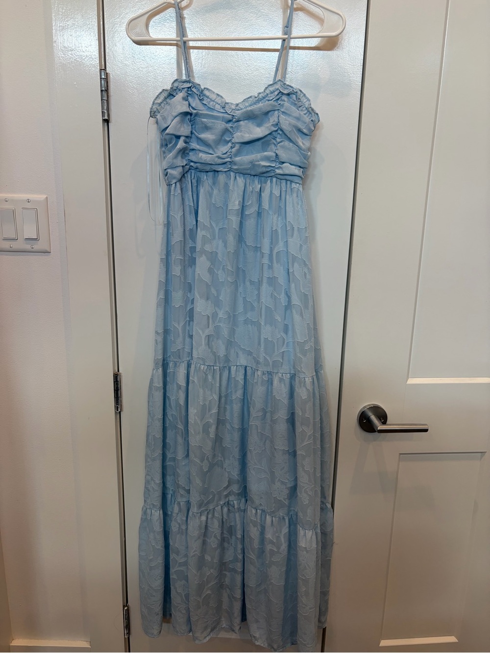 Altar'd State Sky Blue Ruffled Tiered Maxi Dress